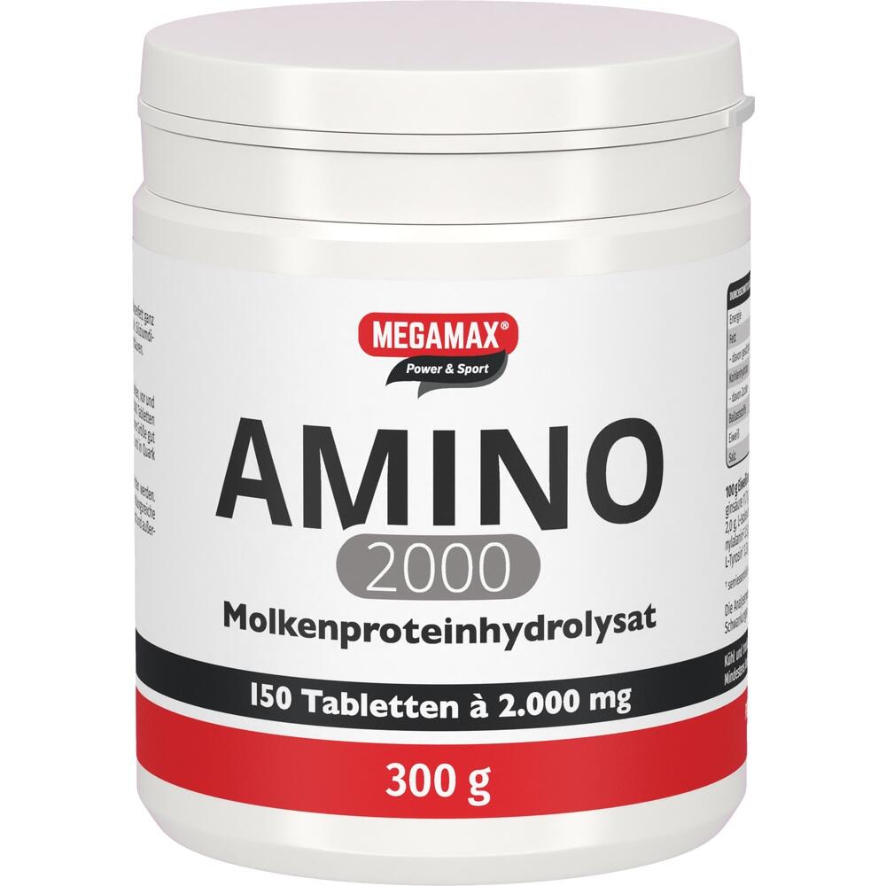 Eine weiße Dose mit Amino-Tabletten für Sportler.