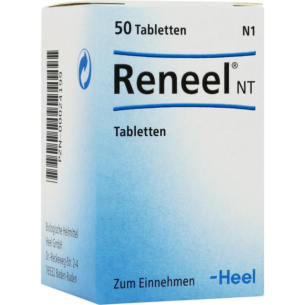 Die Schachtel enth&auml;lt 50 Tabletten mit der Aufschrift "Reneel NT".