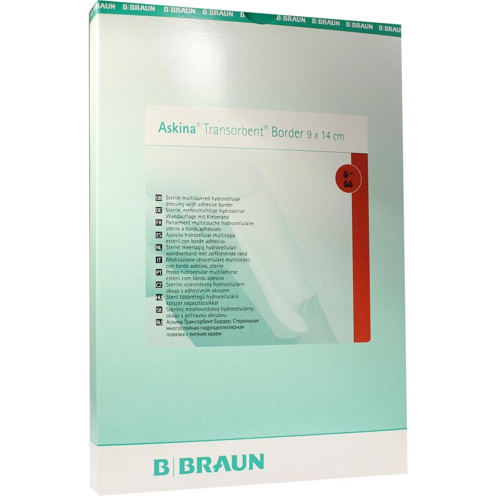 Eine Packung Verband von B. Braun mit der Aufschrift "Askina Transorbent".
