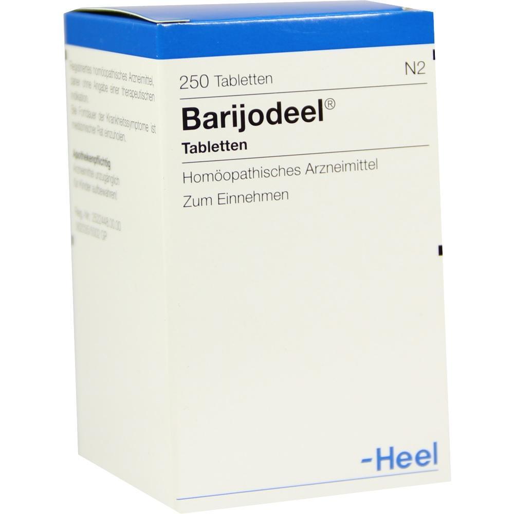 Eine Packung mit hom&ouml;opathischen Tabletten namens Barijodeel.