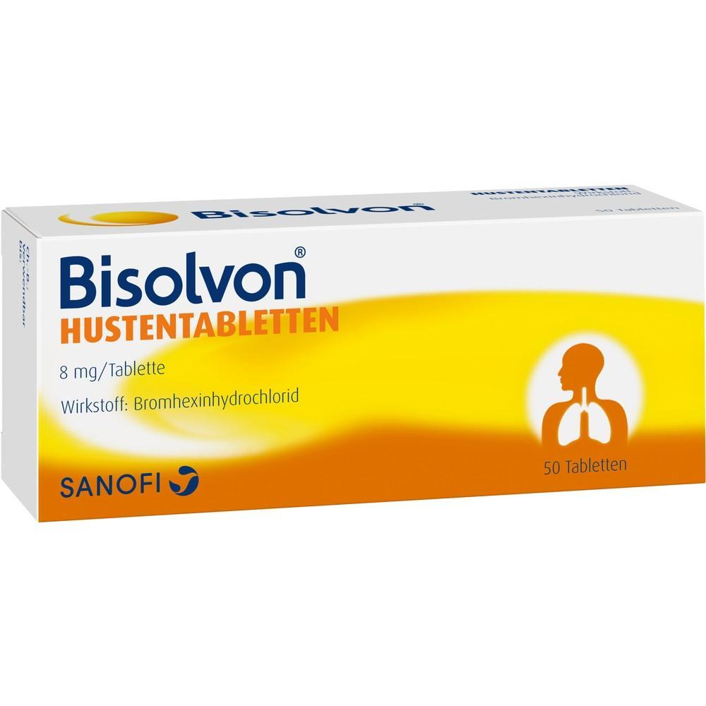 Schachtel mit Bisolvon Hustentabletten gegen Husten.