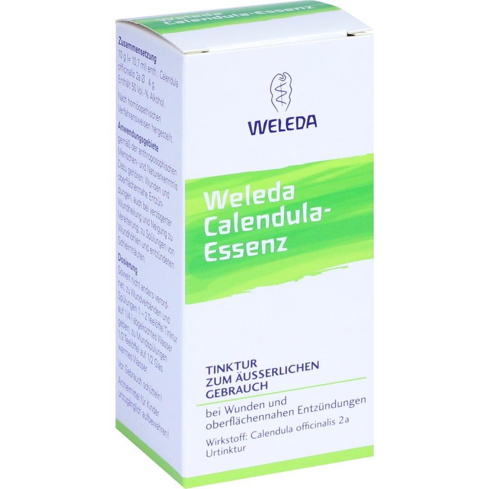 Die Packung zeigt Weleda Calendula-Essenz f&uuml;r &auml;u&szlig;ere Anwendung bei Wunden.
