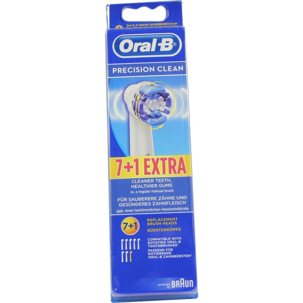 Eine Verpackung von Oral-B Ersatzb&uuml;rsten mit 7+1 B&uuml;rstenaufs&auml;tzen.