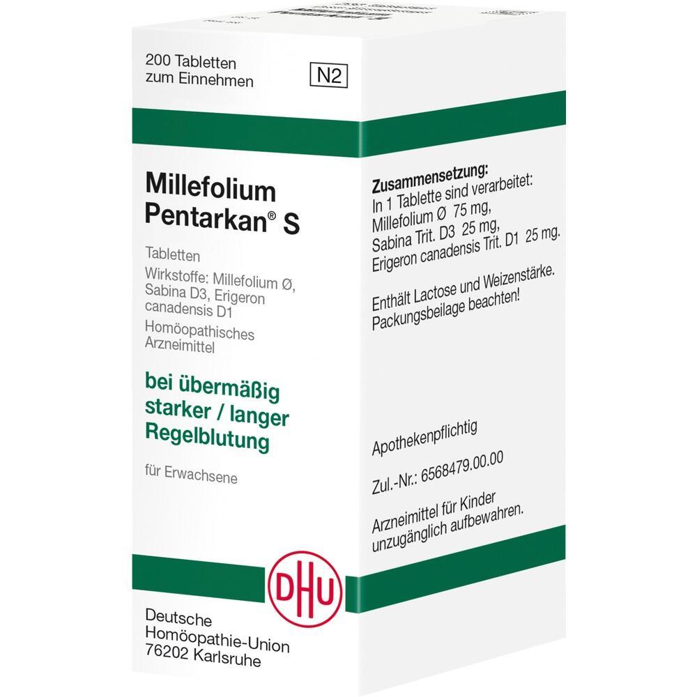 Eine Packung hom&ouml;opathischer Tabletten zur Linderung starker Regelblutung.