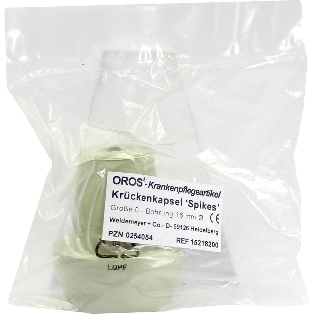 Eine Krückenkapsel in einer transparenten Plastiktüte mit Beschriftung.