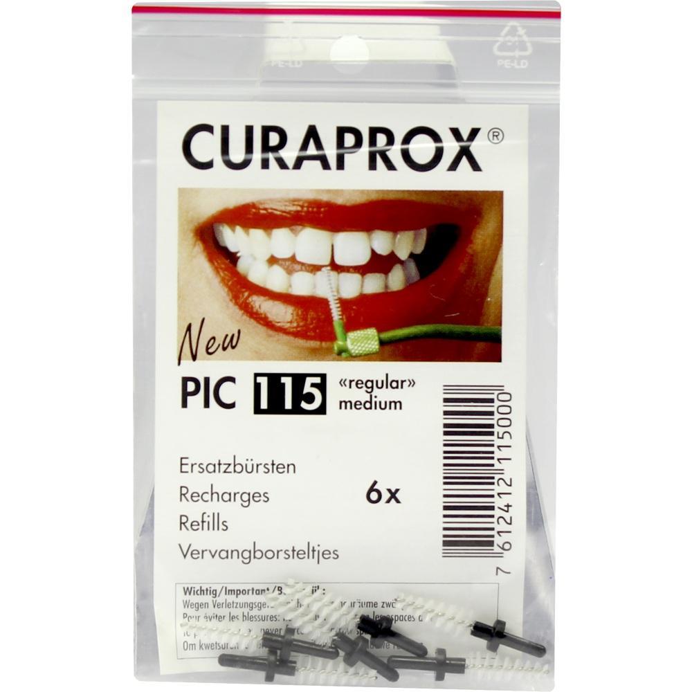 Eine Packung mit Ersatzbürsten für Zahnzwischenräume von Curaprox.