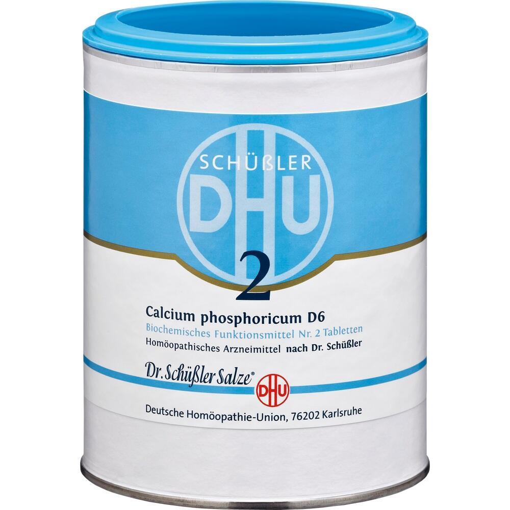 Eine Dose mit der Aufschrift "Sch&uuml;&szlig;ler Salze Nr. 2, Calcium phosphoricum D6".