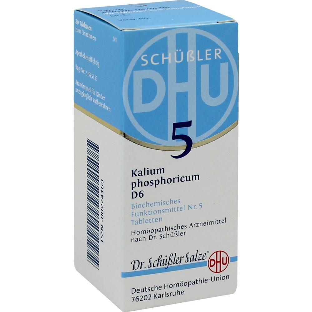 Eine Packung hom&ouml;opathischer Tabletten von Sch&uuml;&szlig;ler Salz Nr. 5.