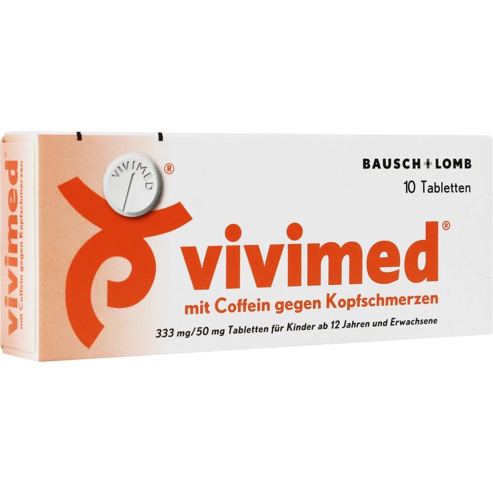 Eine Packung Vivimed Tabletten gegen Kopfschmerzen.