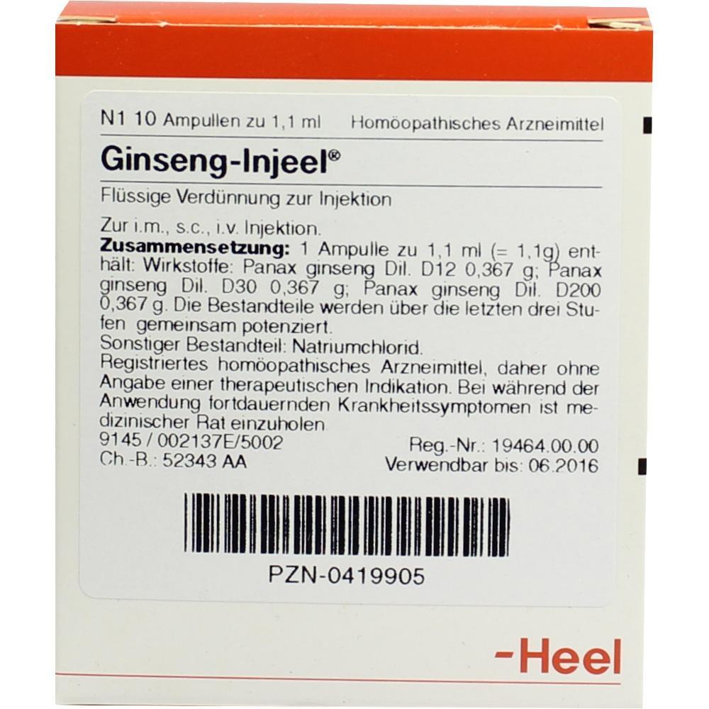 Ginseng-Injeel ist ein hom&ouml;opathisches Arzneimittel in Ampullen zur Injektion.