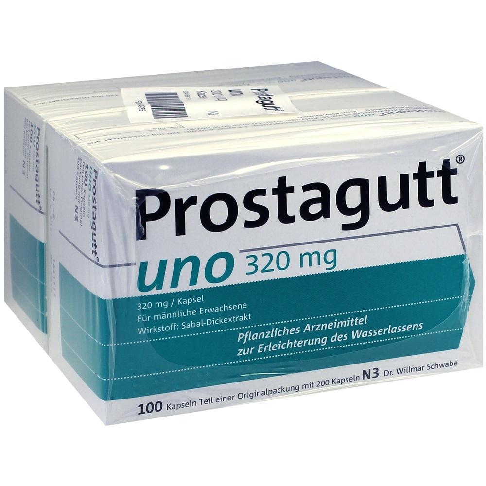 Eine Packung mit dem Arzneimittel Prostagutt uno, 320 mg Kapseln.