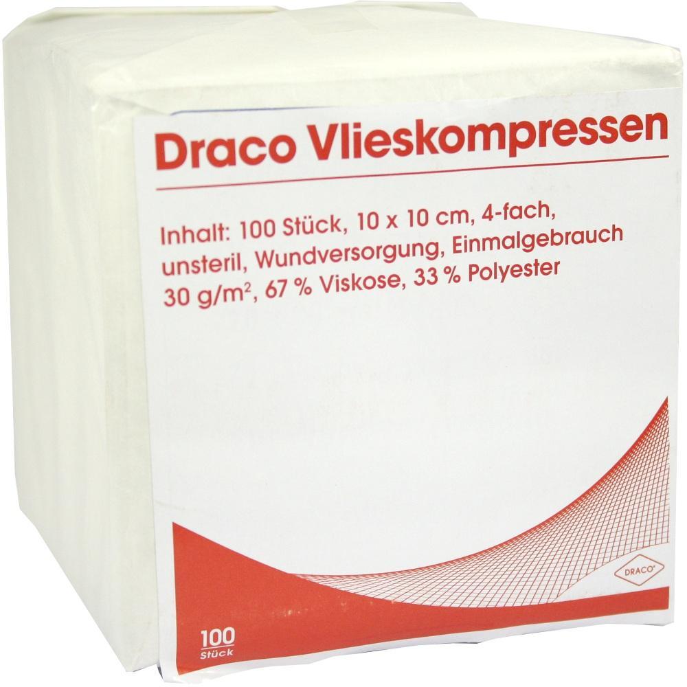 Eine Packung mit 100 unsterilen Vlieskompressen zur Wundversorgung.