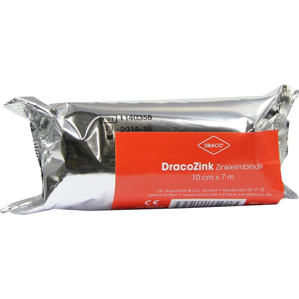 Eine Rolle Zinkleimbinde in silberner Verpackung mit rotem Etikett.