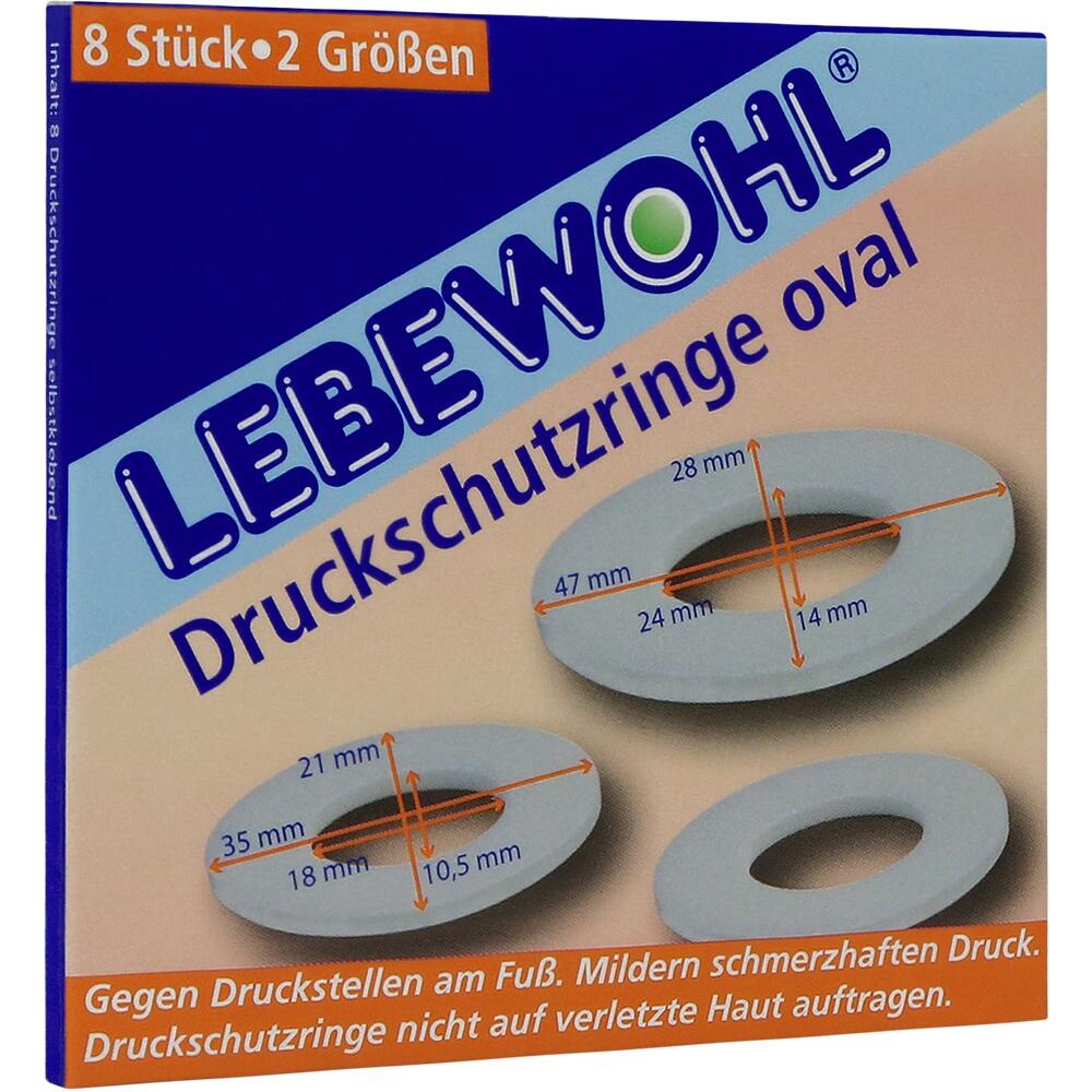 Verpackung mit ovalen Druckschutzringen gegen Druckstellen an den F&uuml;&szlig;en.
