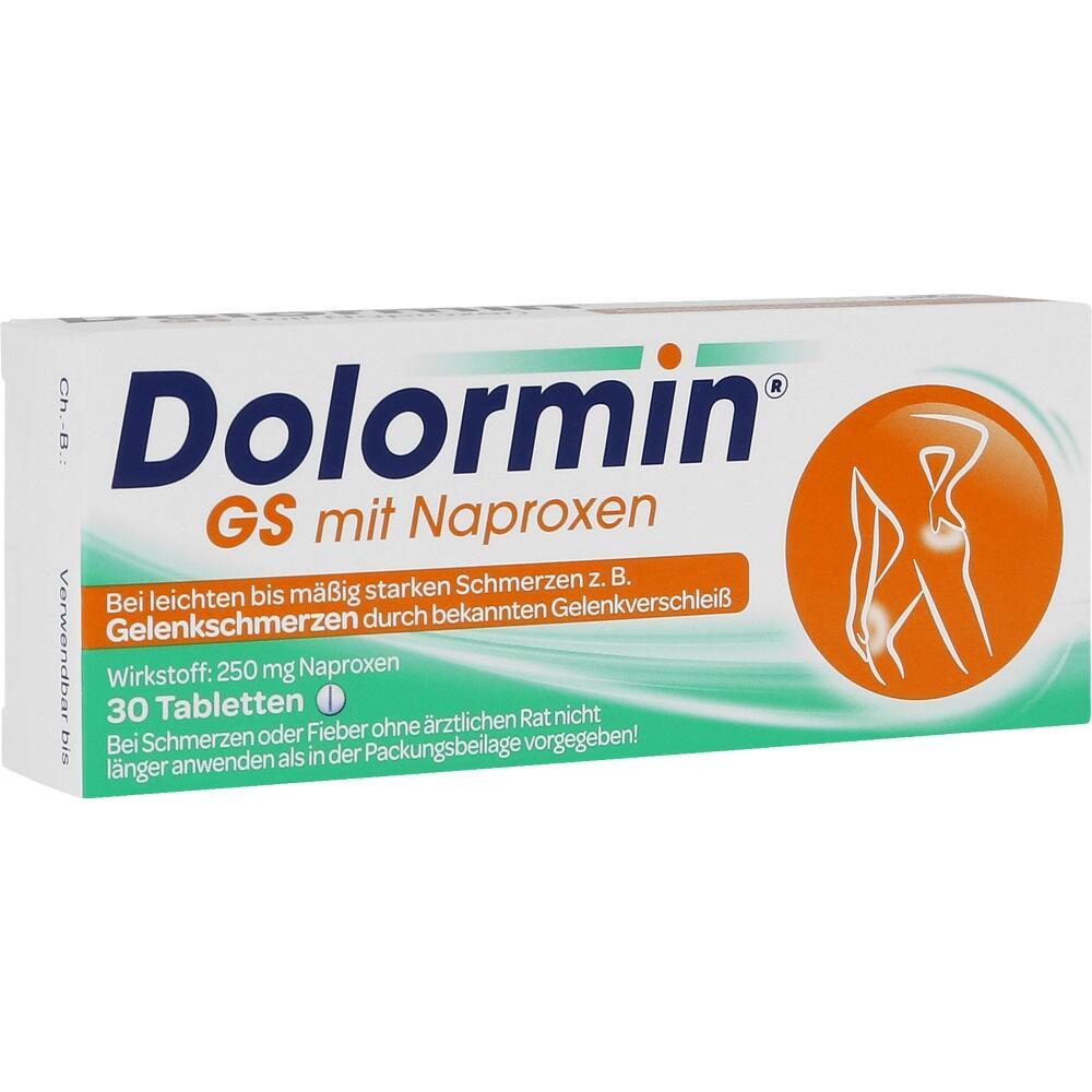 Packung Dolormin GS mit 30 Tabletten gegen leichte bis m&auml;&szlig;ige Gelenkschmerzen.