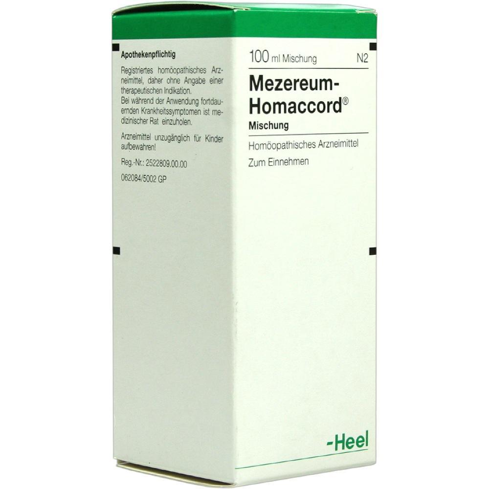Verpackung von hom&ouml;opathischem Arzneimittel mit dem Namen "Mezereum-Homaccord".
