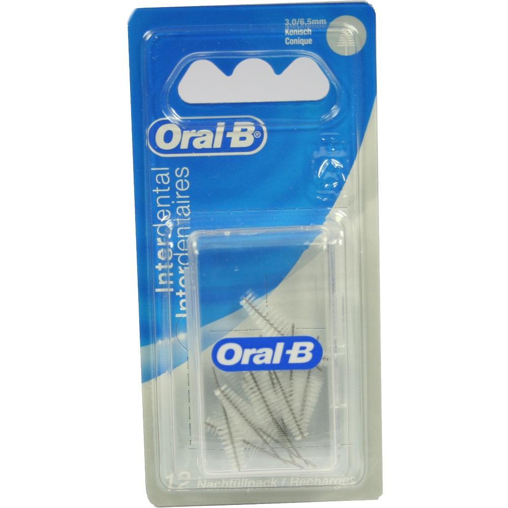 Verpackung von Oral-B Interdentalb&uuml;rsten in Blau und Silber.
