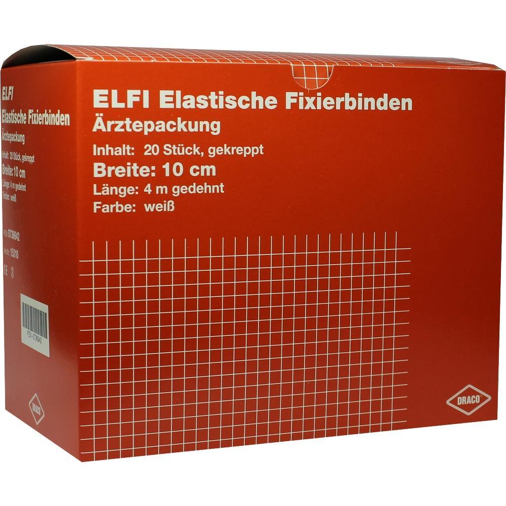 Rote Schachtel mit elastischen wei&szlig;en Fixierbinden f&uuml;r medizinische Zwecke.