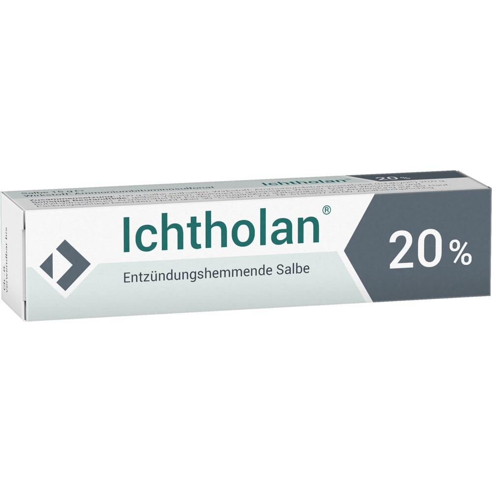 Eine Schachtel Ichtholan-Salbe mit 20% gegen Entz&uuml;ndungen.
