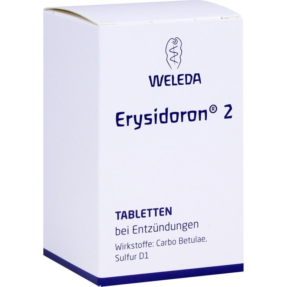 Eine wei&szlig;e Medikamentenverpackung mit der Aufschrift "Erysidoron 2" von Weleda.