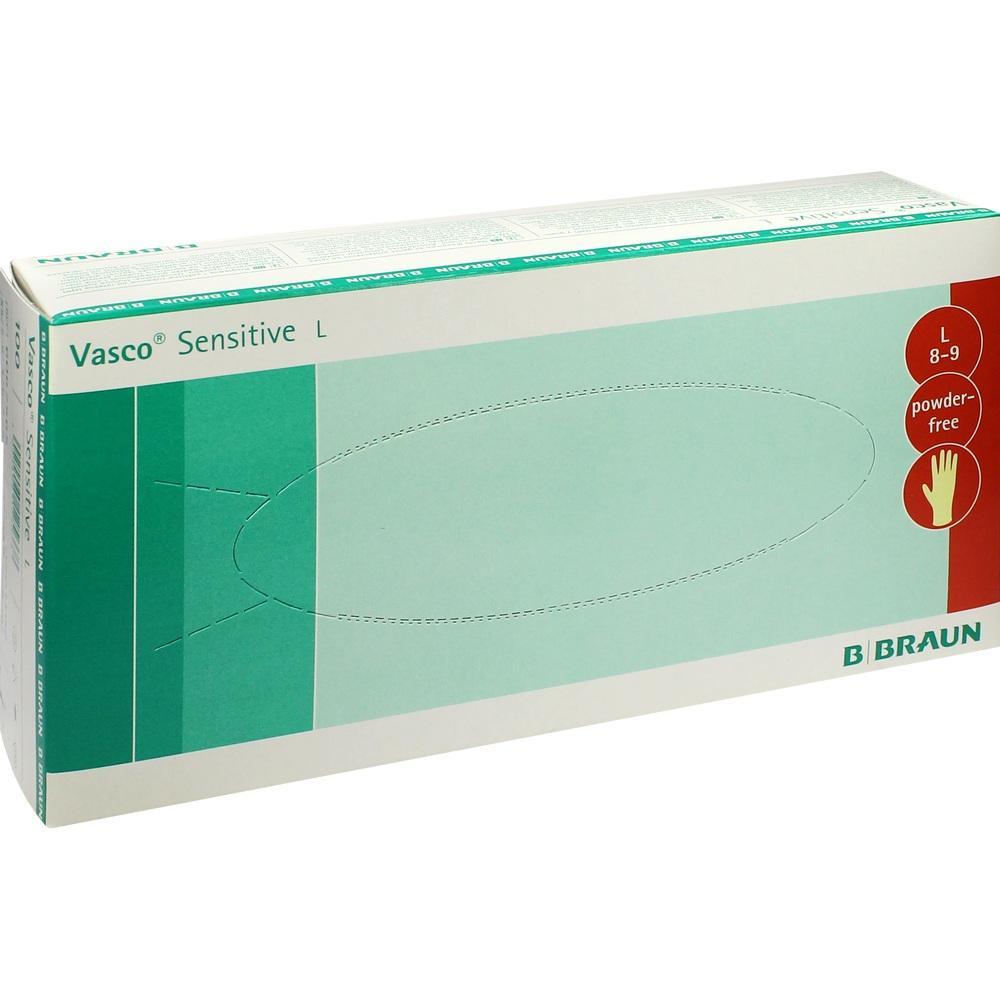 Grüne Verpackung mit dem Aufdruck "Vasco Sensitive" und einem Bild einer Hand.