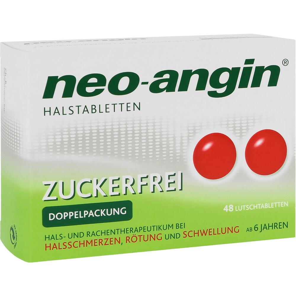 Eine Packung zuckerfreier Halstabletten f&uuml;r Halsbeschwerden.