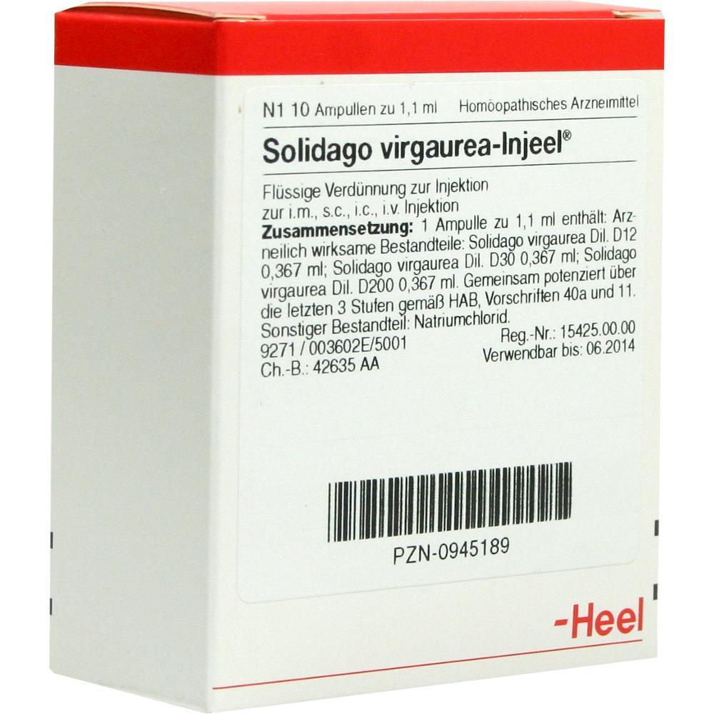 Schachtel mit einem hom&ouml;opathischen Medikament namens Solidago virgaurea-Injeel.