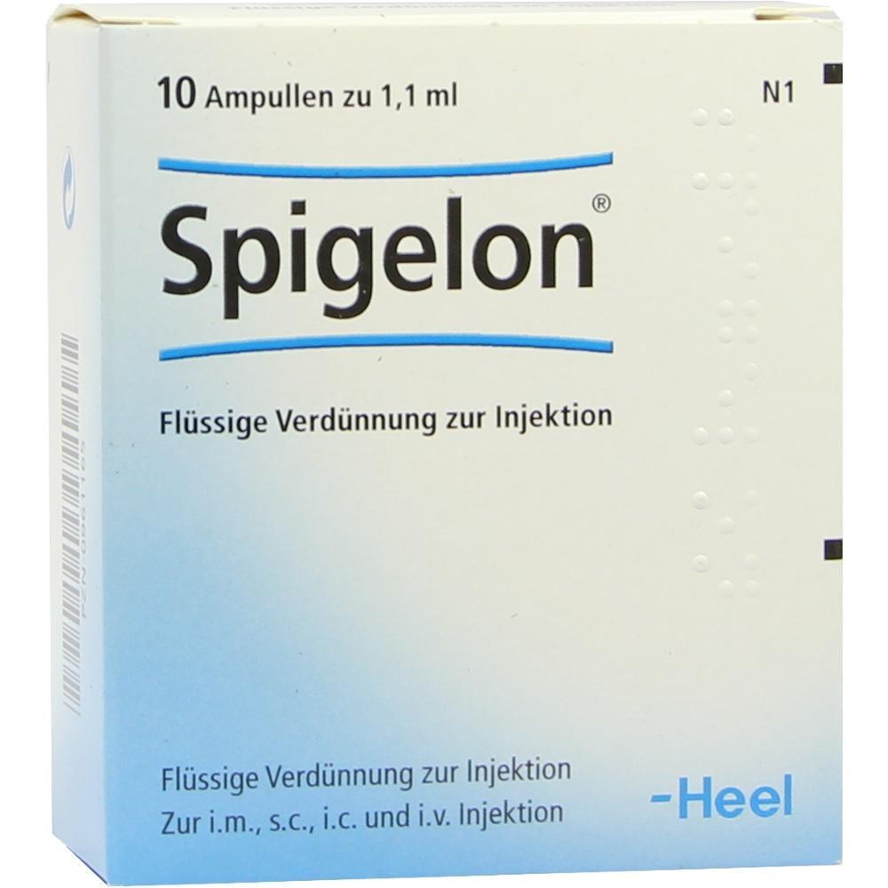 Eine Packung mit zehn Ampullen Spigelon zur Injektion.