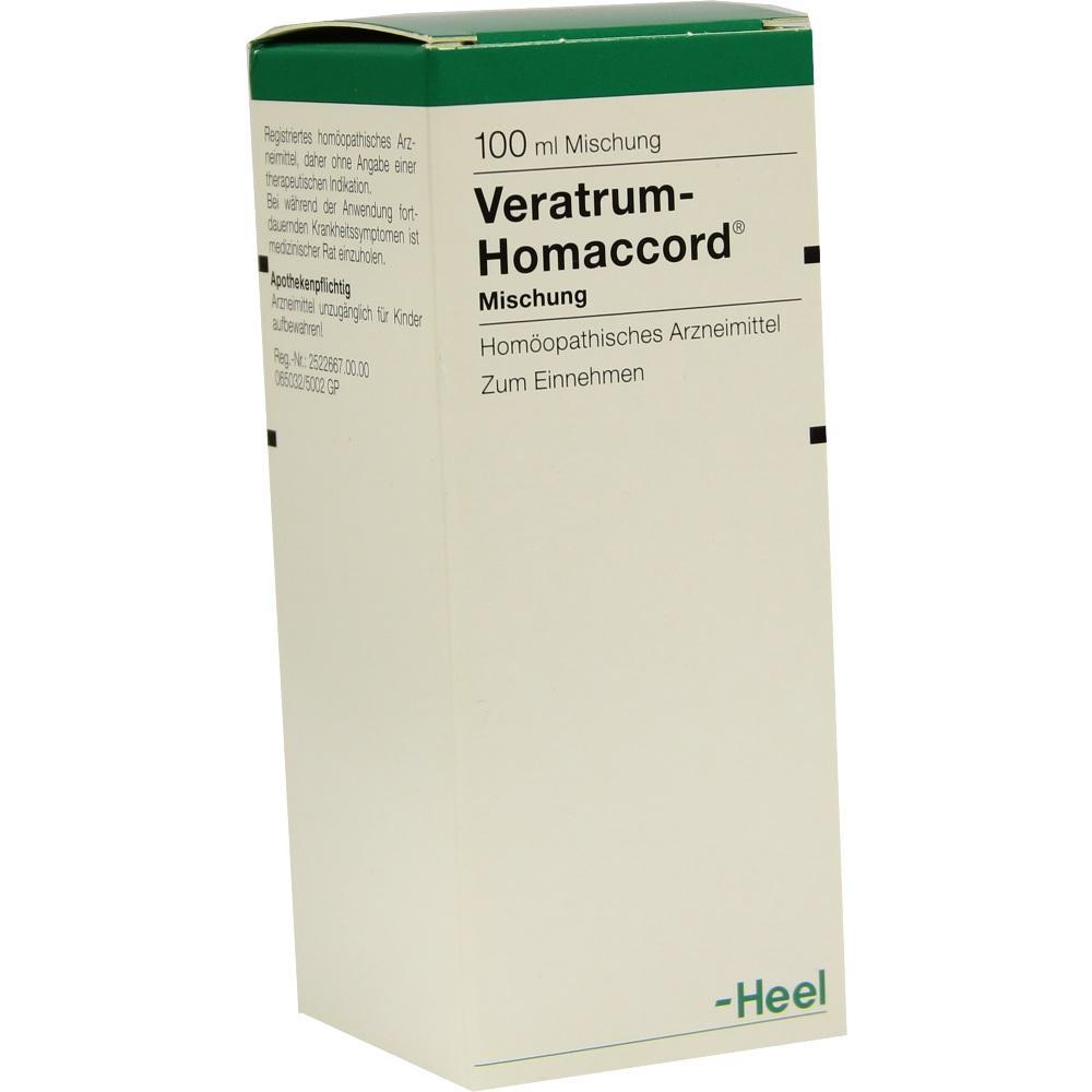 Verpackung einer hom&ouml;opathischen Mischung namens Veratrum-Homaccord zum Einnehmen.