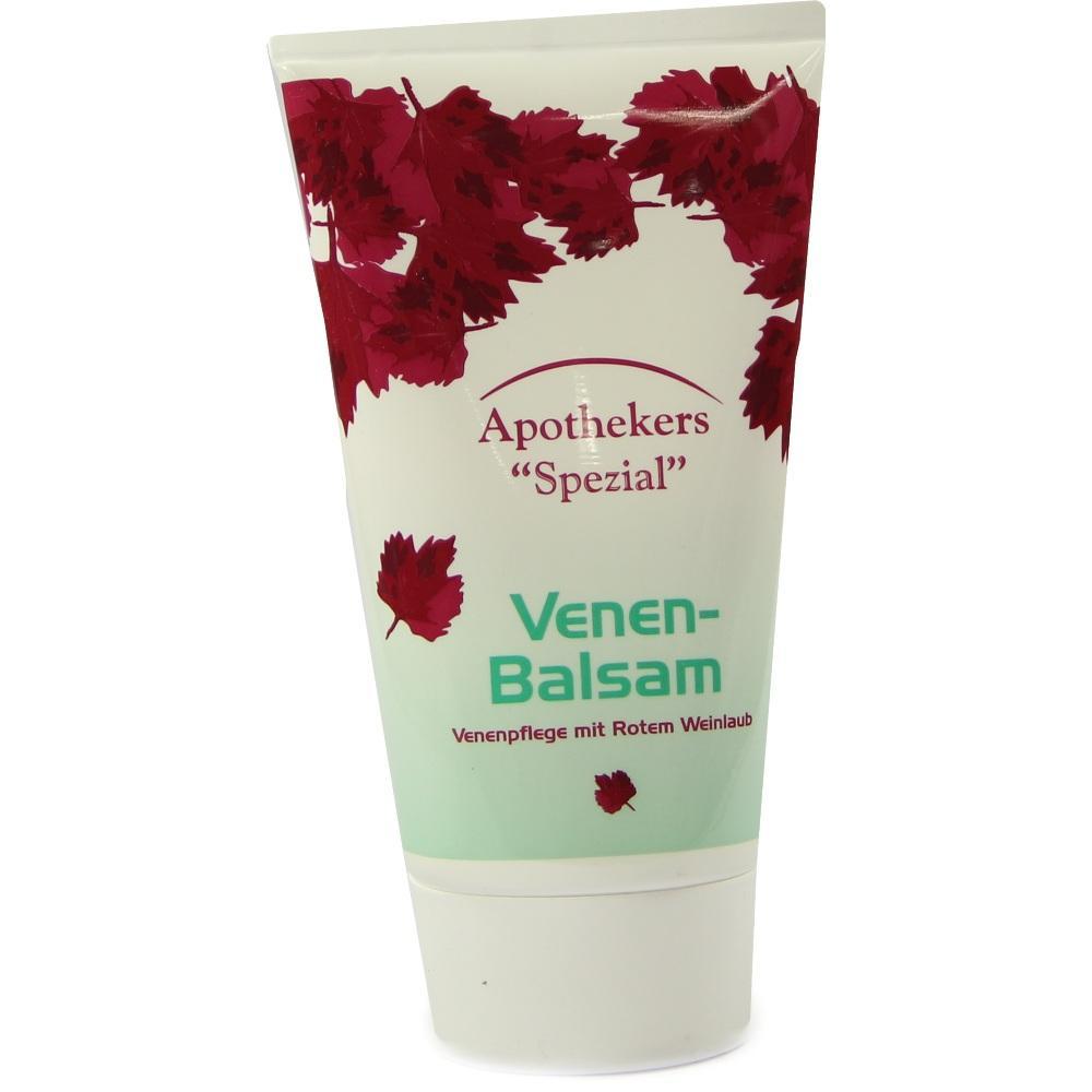Eine Tube Venen-Balsam mit roten Bl&auml;ttern auf der Verpackung.