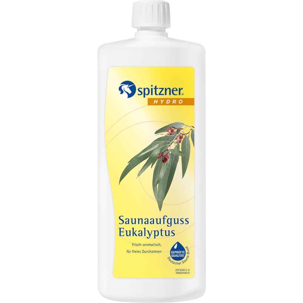 Eine Flasche mit Eukalyptus-Saunaaufguss der Marke Spitzner.