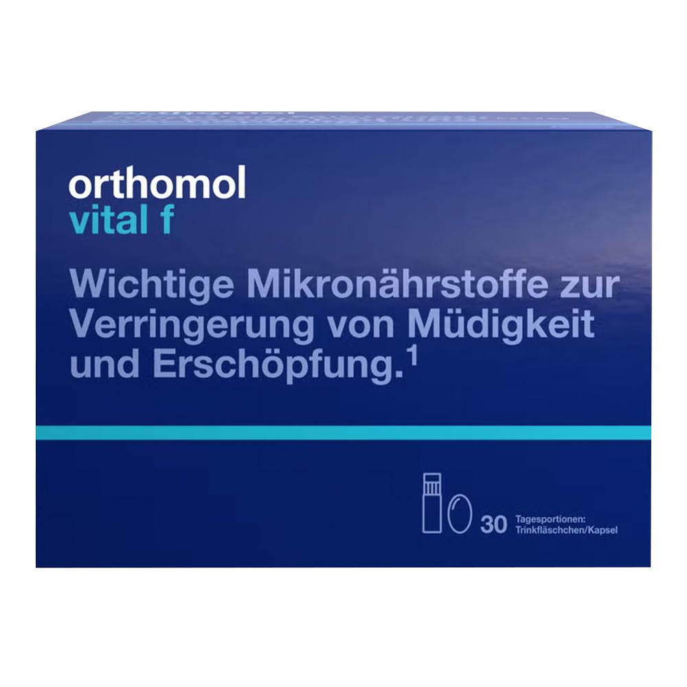 Die Packung zeigt ein Nahrungsergänzungsmittel zur Verringerung von Müdigkeit.