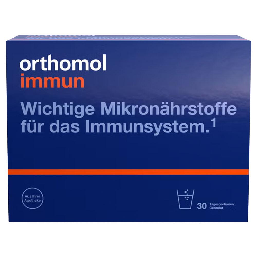 Eine blaue Packung mit Mikron&auml;hrstoffen f&uuml;r das Immunsystem.