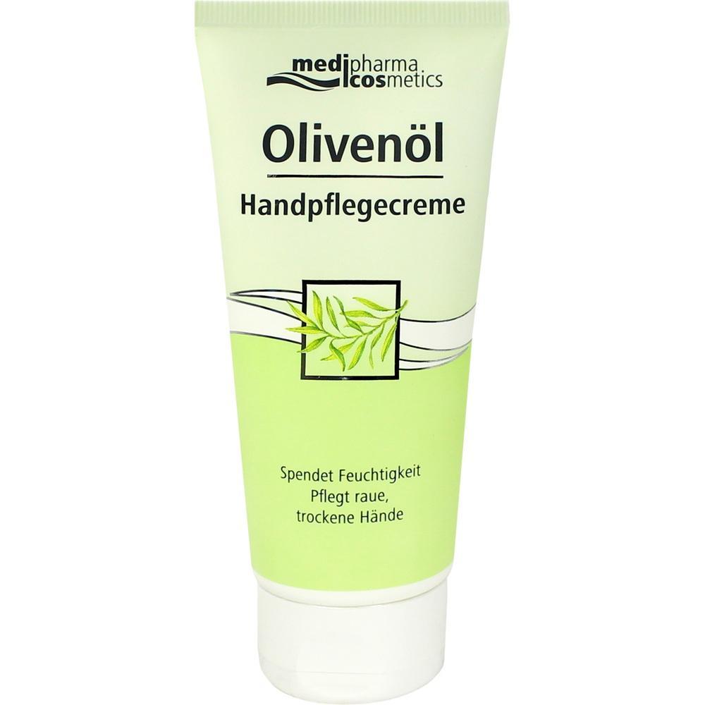 Eine gr&uuml;ne Tube Oliven&ouml;l-Handcreme f&uuml;r trockene H&auml;nde.