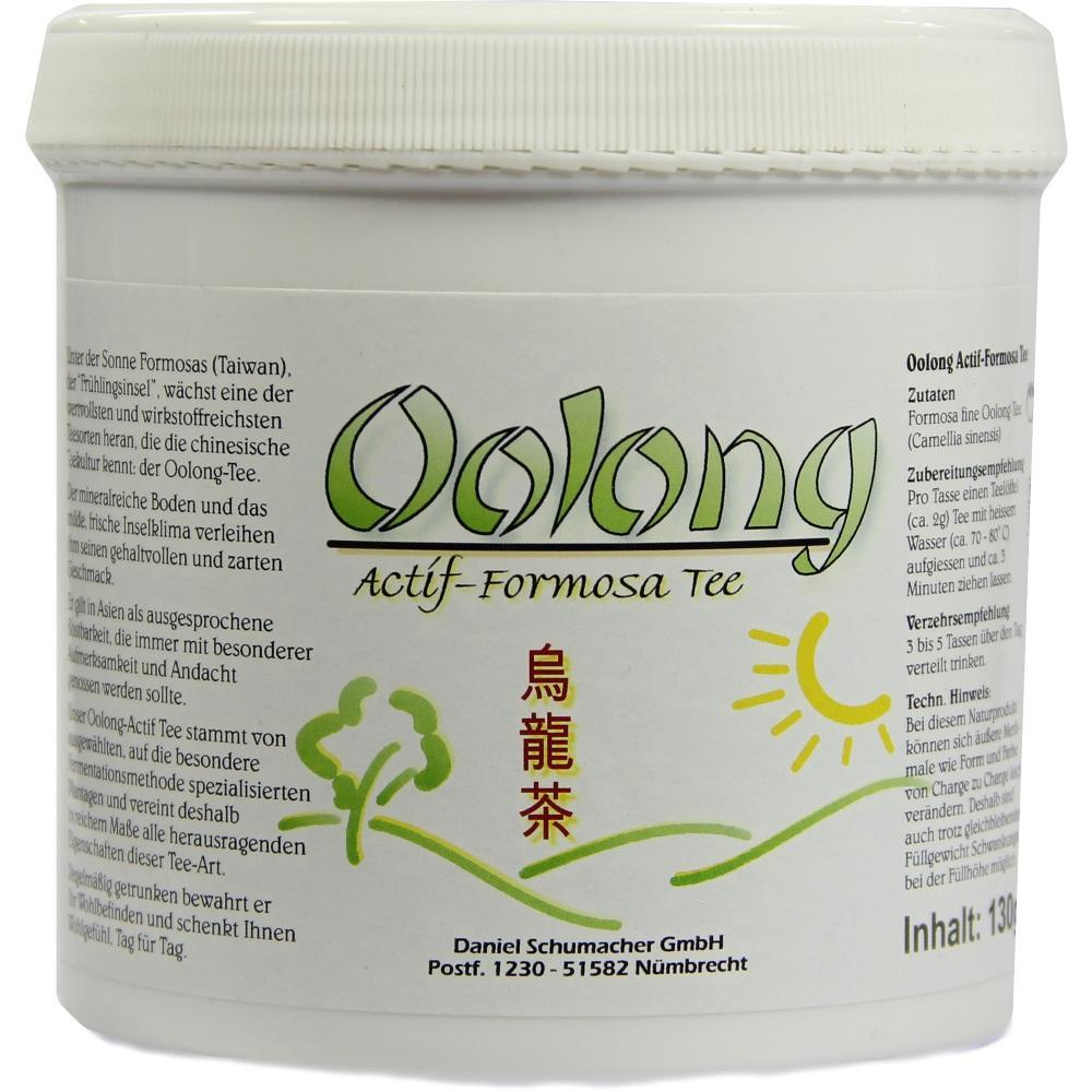Ein wei&szlig;er Tee-Beh&auml;lter mit der Aufschrift "Oolong Actif-Formosa Tee".
