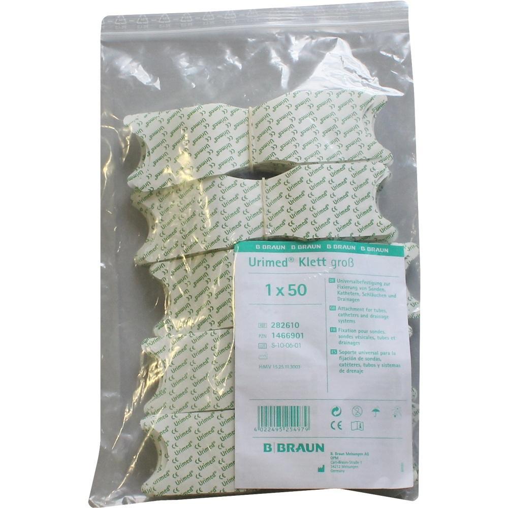 Eine Plastiktüte mit medizinischen Klettverschlüssen von B. Braun.