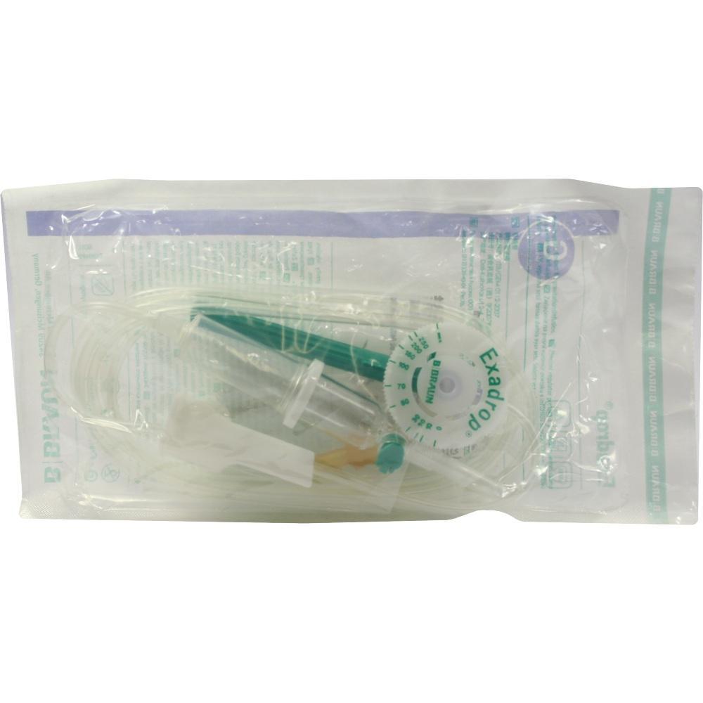 Ein steriles Infusionsset ist in einer durchsichtigen Verpackung zu sehen.