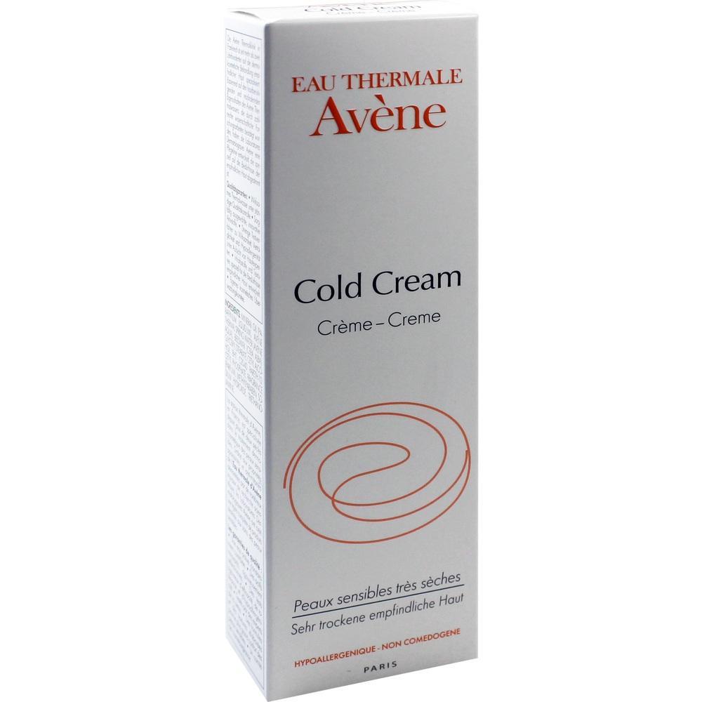 Weiße Verpackung mit der Aufschrift "Avène Cold Cream".