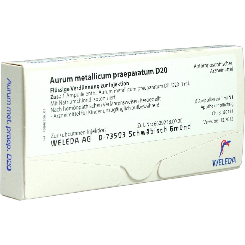 Eine wei&szlig;e Medikamentenverpackung mit Text zur Injektion von Weleda.