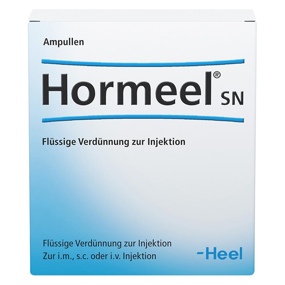 Eine Medikamentenverpackung mit der Aufschrift "Hormeel SN" f&uuml;r Injektionen.