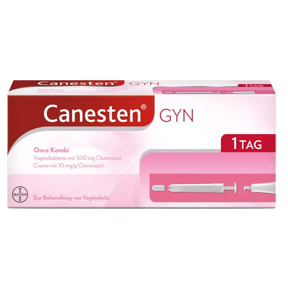 Schachtel f&uuml;r Behandlung gegen Vaginalpilz mit Tablette und Creme.