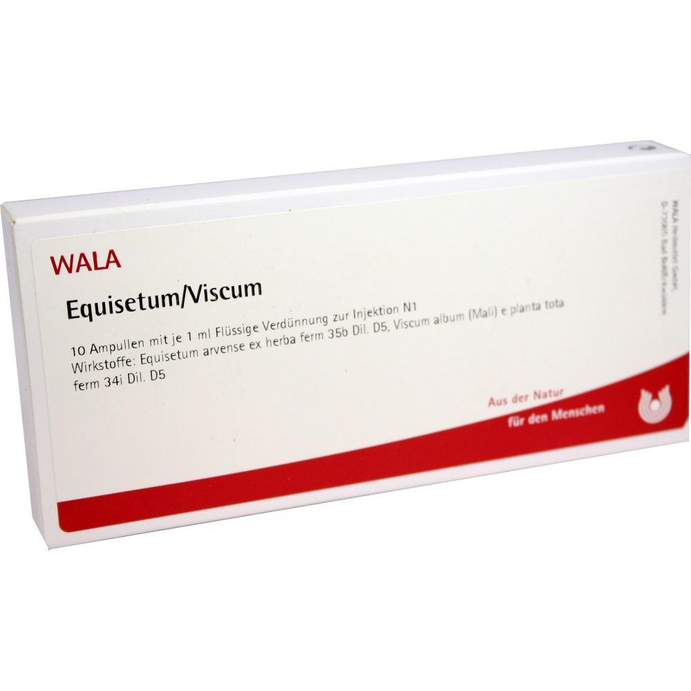 Eine weiße Medikamentenbox für Injektionen mit roter Aufschrift "WALA Equisetum/Viscum".