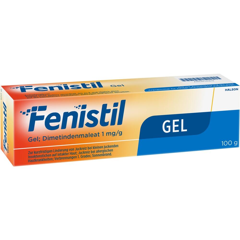 Eine Packung Fenistil-Gel zur Linderung von Juckreiz und Hautirritationen.