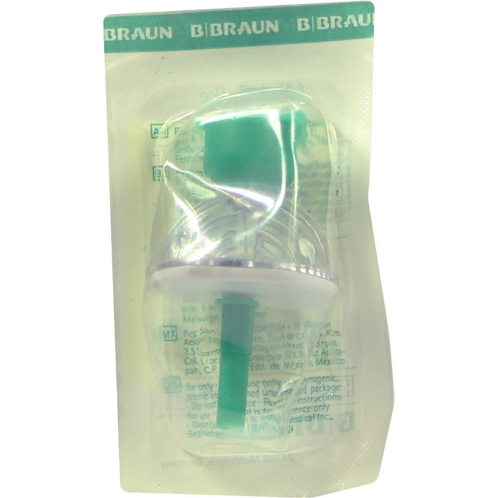 Grüner Medizinfilter in transparenter Verpackung.