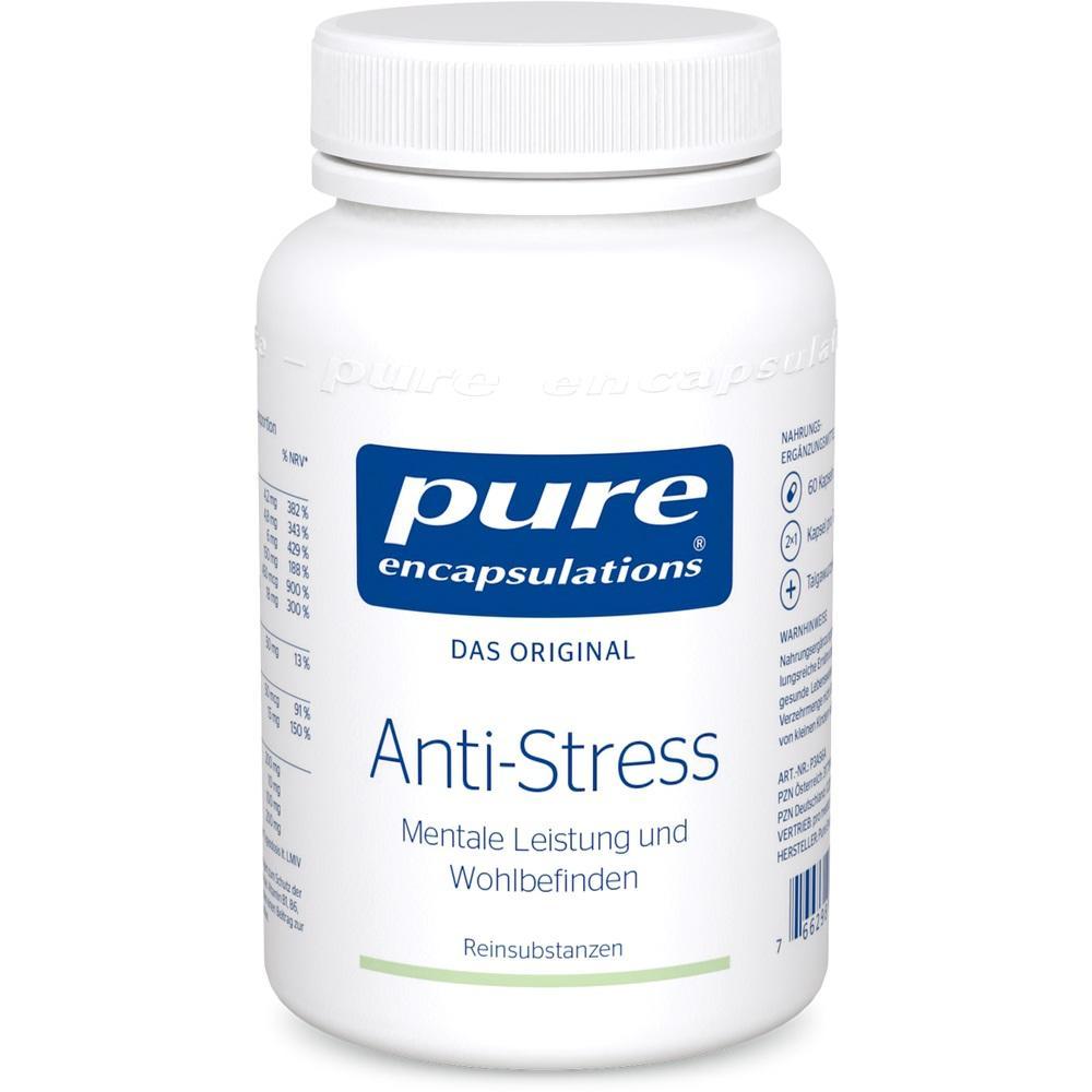 Eine wei&szlig;e Flasche mit dem Etikett "Anti-Stress" von Pure Encapsulations.