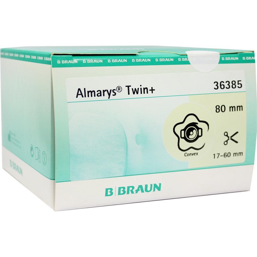 Eine B. Braun Almarys® Twin+ Produktverpackung in hellblau und weiß.