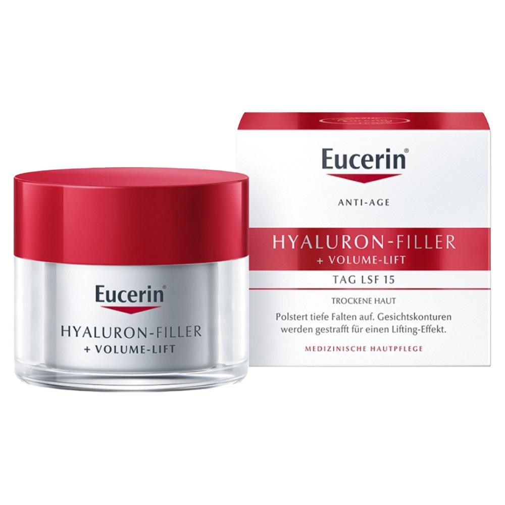 Eine Eucerin Anti-Age Creme-Box mit LSF 15 f&uuml;r trockene Haut.