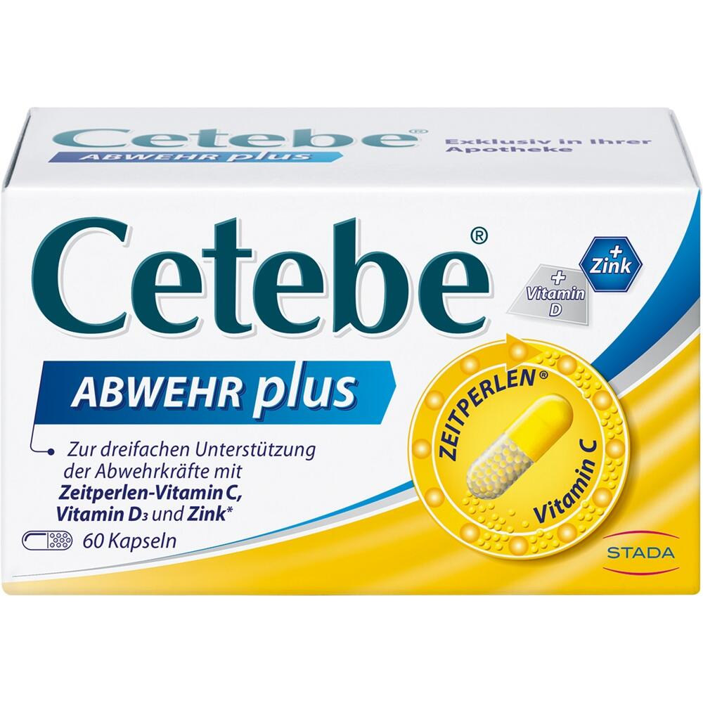 Eine Packung Cetebe Abwehr Plus Kapseln zur Unterst&uuml;tzung des Immunsystems.