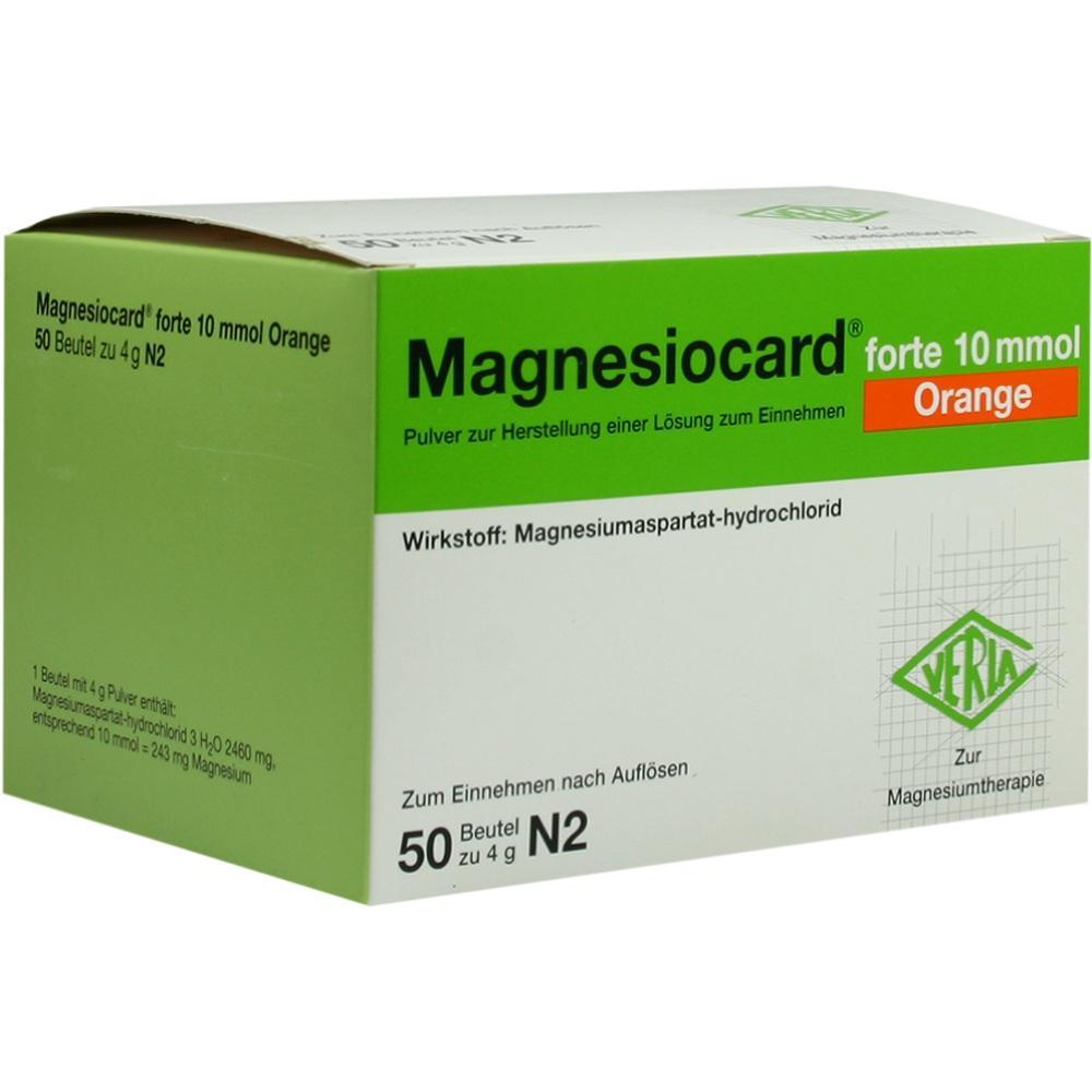 Eine Verpackung von Magnesiocard-Pulver zur Magnesiumtherapie.