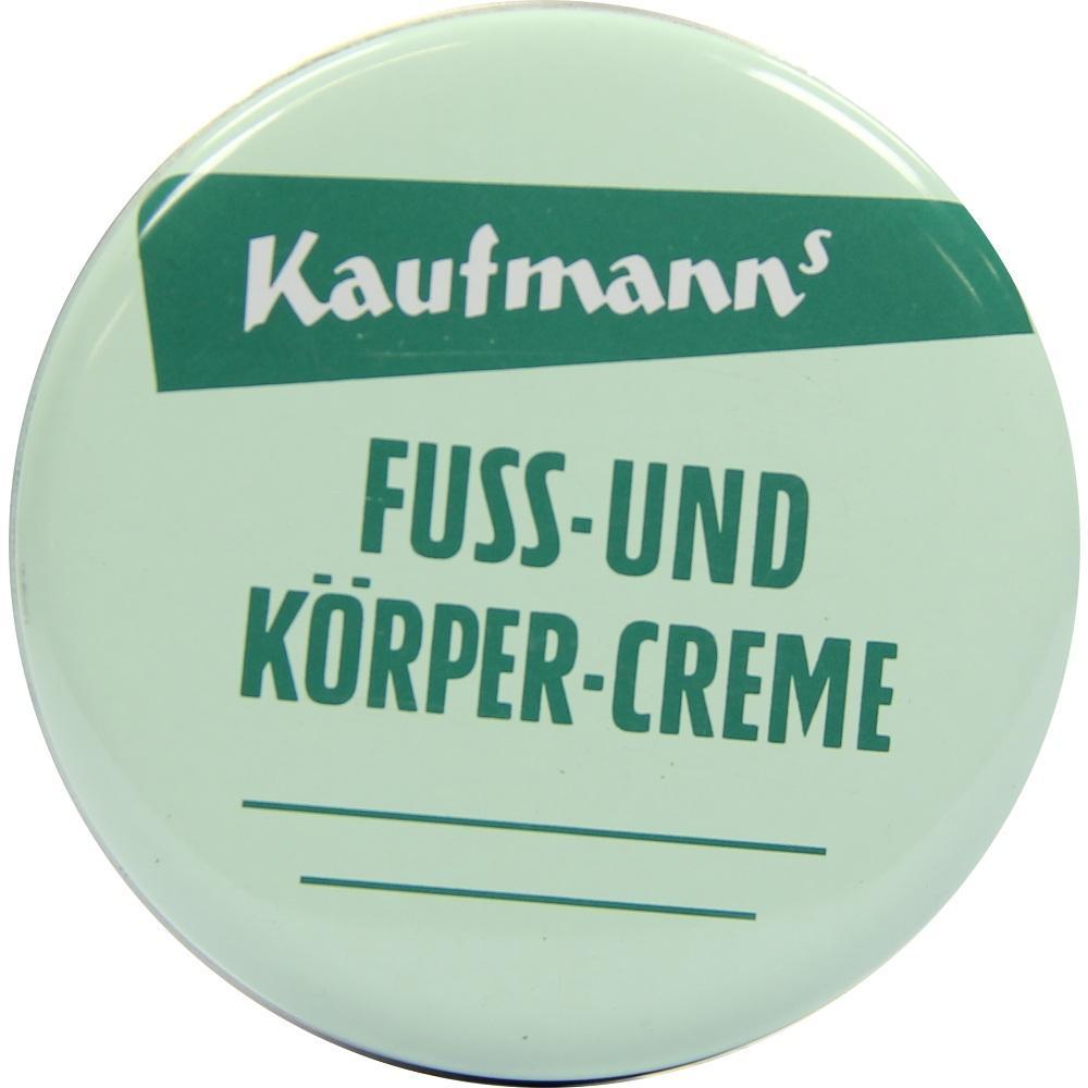 Runde Dose mit der Aufschrift "Kaufmann's Fu&szlig;- und K&ouml;rper-Creme".